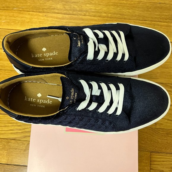 Kate Spade Navy Velvet, Velour Sneakers, size 9.5 - Picture 6 of 9